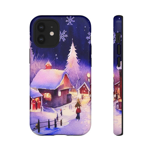 Christmas Homes in the Snow - Impact Resistant Phone Case iPhone 12 Mini Glossy